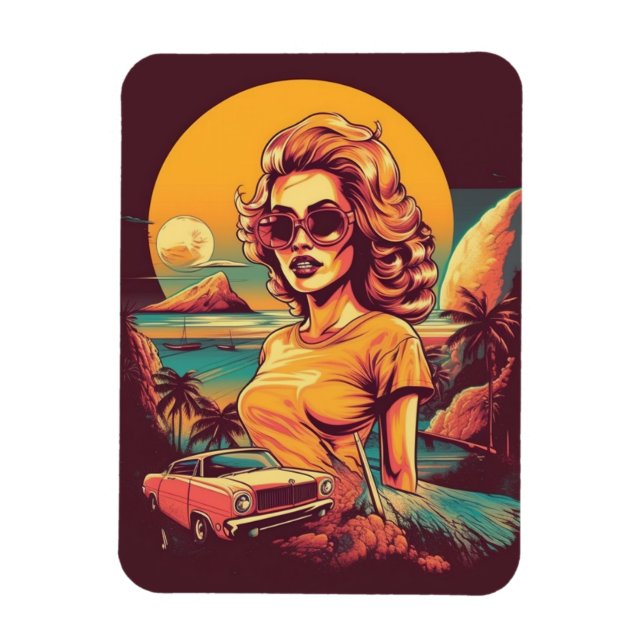 50-talsinspirerad retro-magnet magnet (Vertikal)