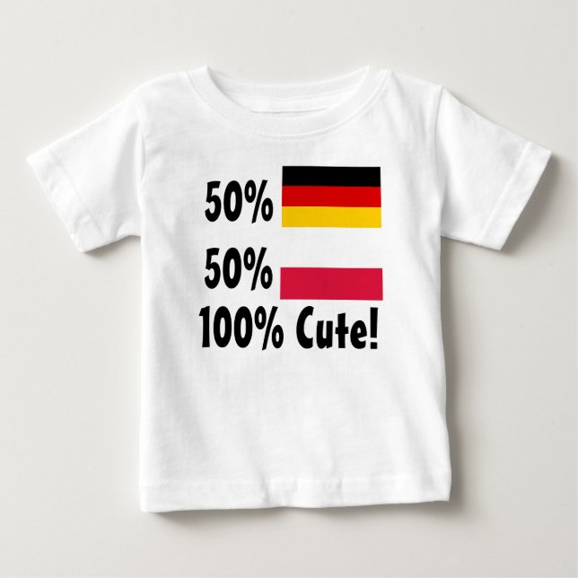 50% tysk 50% gullig polsk 100% t-shirt (Framsida)