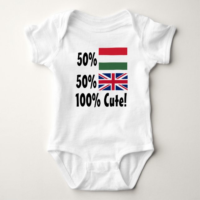 50 % ungerska 50 % brittiska 100 % Cute T Shirt (Framsida)
