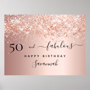 50 Uppenbar födelsedag ro guld glitter Poster