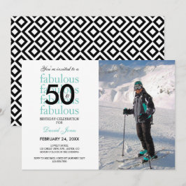 50 & Uppmaning till foto på 50:e födelsedagen Inbjudningar