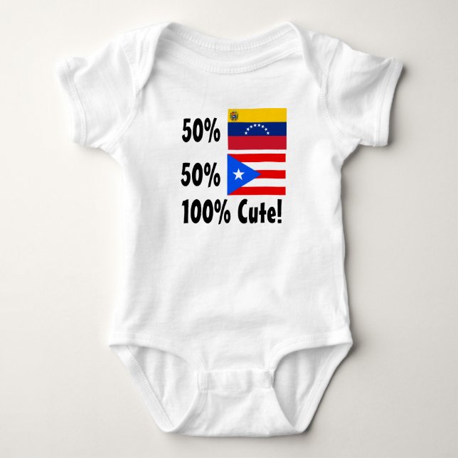 50% venezuelansk 50% Puerto gulliga Rican 100% T Shirt (Framsida)