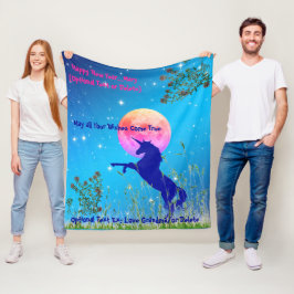 50" x60" Moonlight Unicorn Fleecefilt