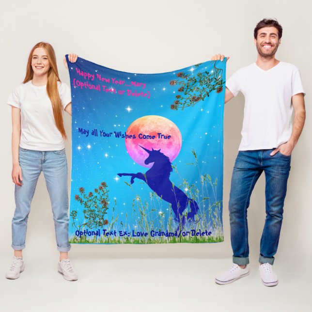 50" x60" Moonlight Unicorn Fleecefilt (På plats)