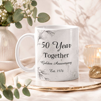 50 Year Anniversary Mug Golden Wedding Anniversary Kaffemugg