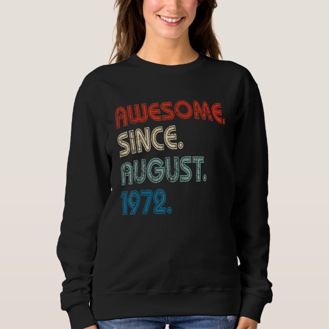 50 Years Old  Awesome Since August 1972 50th Birth T Shirt (Framsida)