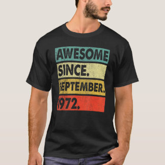 50 Years Old Awesome Since September 1972 50th 12 T Shirt