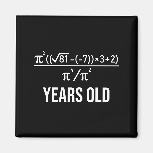 50 Years Old Equation Funny 50th Birthday Math  Magnet (Framsidan)