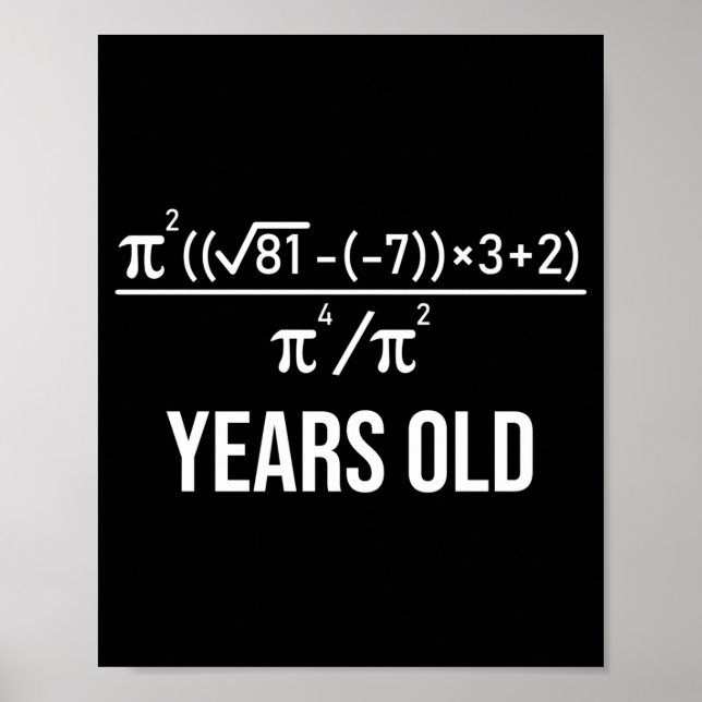 50 Years Old Equation Funny 50th Birthday Math  Poster (Framsidan)