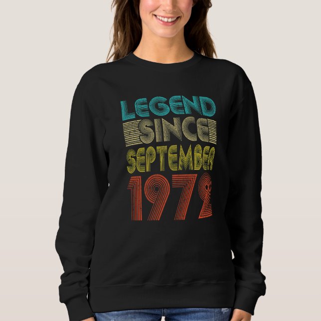 50 Years Old  Legend Since September 1972 50th Bir T Shirt (Framsida)