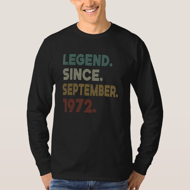 50 Years Old  Legend Since September 1972 50th Bir T Shirt (Framsida)