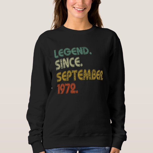 50 Years Old  Legend Since September 1972 50th Bir T Shirt (Framsida)