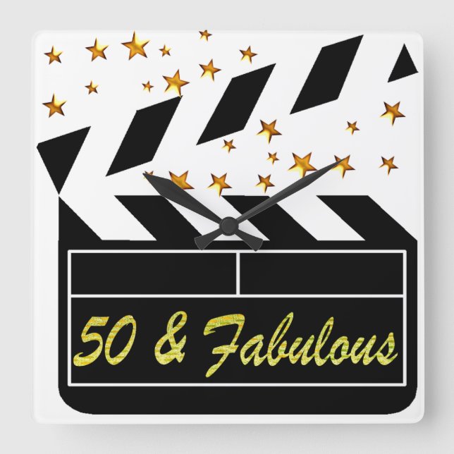 50 YR GAMLA MOVIE STAR FYRKANTIG KLOCKA (Framsida)