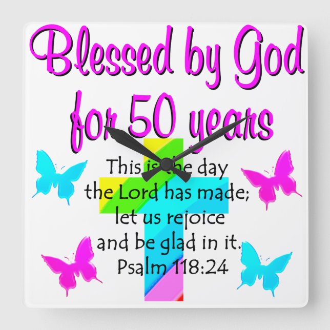 50 YR GAMLA PRAYER FYRKANTIG KLOCKA (Framsida)