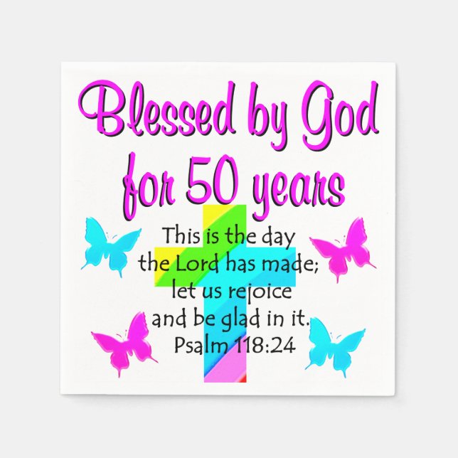 50 YR GAMLA PRAYER PAPPERSSERVETT (Framsidan)