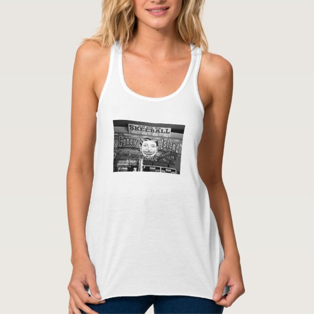 '50c Skeeball' Dam-Top med racerback Linne Med Racerback (Framsida)
