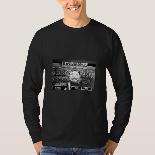 50c Skeeball-Vuxen med lång Sleeve T-shirt (Framsida)
