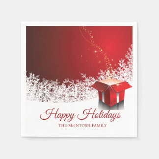 50pcs Red White Christmas | Gift box surprise Pappersservett