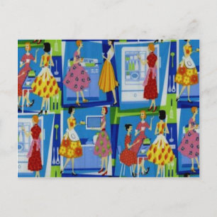 50's Housefru Design Vykort
