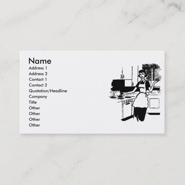 50's Housefru Visitkort (Framsida)