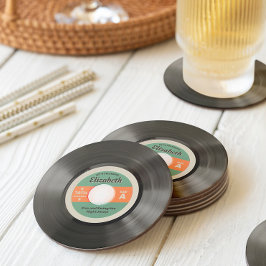50's Record Stil Underlägg Papper Rund