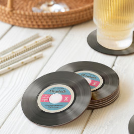 50's Record Stil Underlägg Papper Rund