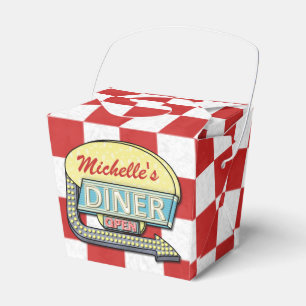 50s Rött kontrollerat för Middag-signatur Retro Presentaskar