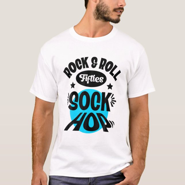 50S Sock Skutt Clothes Rock and roll Party 1950S R T Shirt (Framsida)