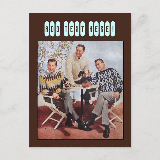 50's Sweater Killar Vykort (Framsida)