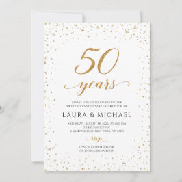 50th Anniversary Invitation, Gold Wedding Invites Inbjudningar