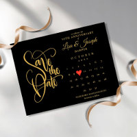 50th Anniversary Save the Date Calendar Gold Heart