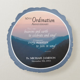 50th Årsdag av prästvigninggrattis Rund Kudde