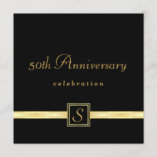50th årsdag - klassikerMonograminbjudningar Inbjudningar