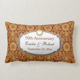 50th Årsdagbröllopsdagguld Z14 Lumbarkudde