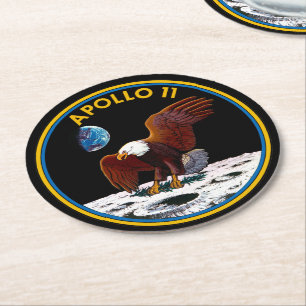 50th Årsdagmånelandning, Apollo 11 gradbetecknin Underlägg Papper Rund