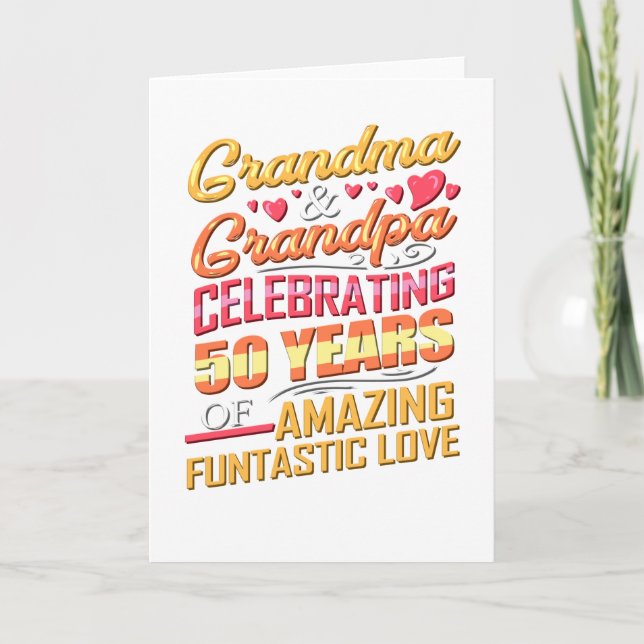 50th Årsdagmormor och fira för morfar Kort (Framsida)