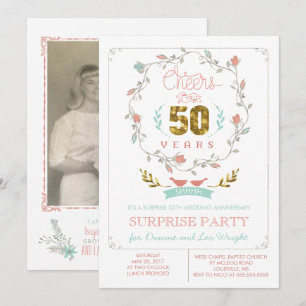 50th Årsdagpartyinbjudningar Inbjudningar