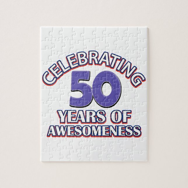 50th årsfödelsedagdesigner pussel (Vertikal)