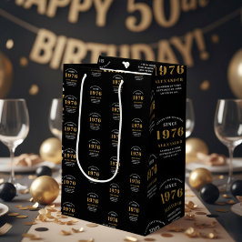 50th Birthday 1976 Black Gold Chic Elegant
