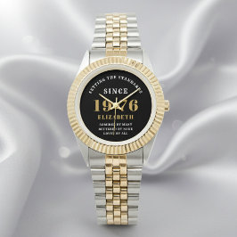 50th Birthday 1976 Elegant Black White Chic Armbandsur