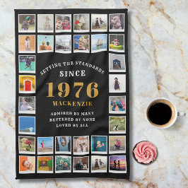 50th Birthday 1976 Family Memories Photo Collage Kökshandduk