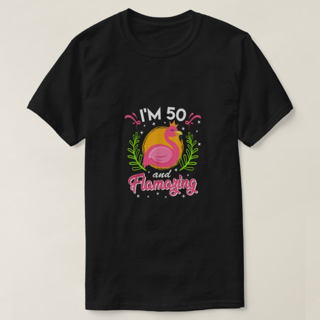 50th birthday 50 years flamazing Ladies flamingo T Shirt (Design framsida)