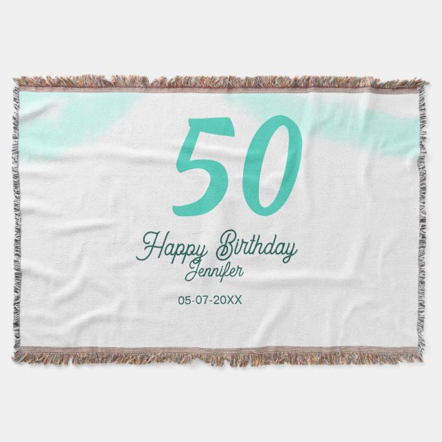 50th birthday add name date year green pastel bold filt (Framsidan)
