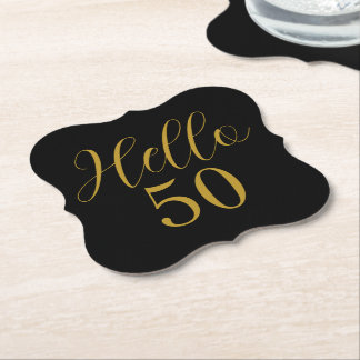 50th Birthday Black Gold Birthday Underlägg Papper