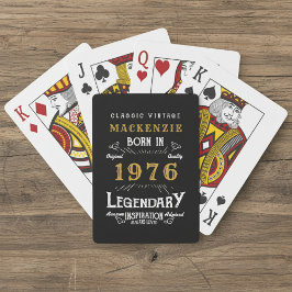 50th Birthday Born 1976 Legend Black Gold Casinokort