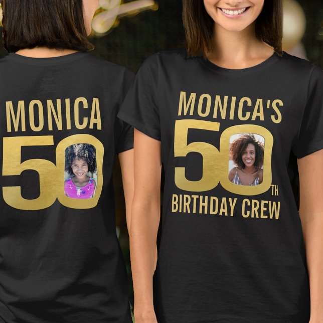 50th birthday crew custom name photo fun  t shirt (Skapare uppladdad)