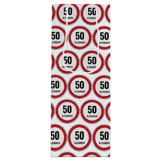50th Birthday CUSTOM AGE Speed Limit Sign (Framsidan)