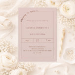 50th birthday dusty blush pink simple modern inbjudningar<br><div class="desc">Celebrate a milestone in style with this elegant 50th birthday invitation in dusty blush pink. Designed for a sophisticated and memorable celebration, this invitation features a clean, modern layout with a delicate script detail and subtle heart accent for a feminine and timeless touch. Perfect for women celebrating their 50th birthday,...</div>