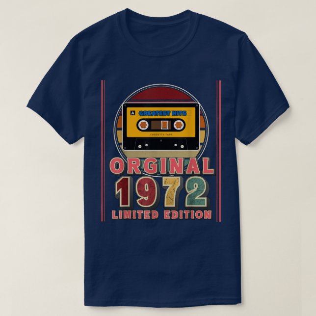 50th Birthday Gift Greatest Hits Retro Music Casse T Shirt (Design framsida)