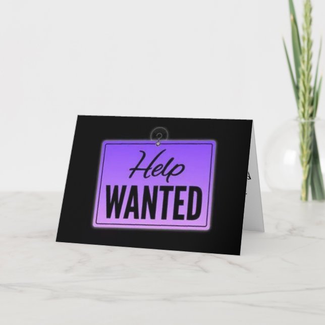 **50th** BIRTHDAY "HELP WANTED SIGN" Kort (Framsida)